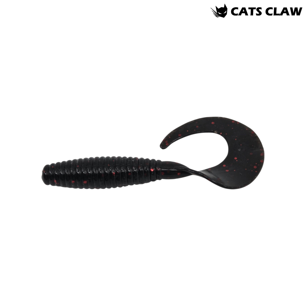 캣츠크로우 씨그럽 우럭웜 광어캐스팅 배스웜 007 블랙 레드, 10cm(4인치) - 상품 이미지