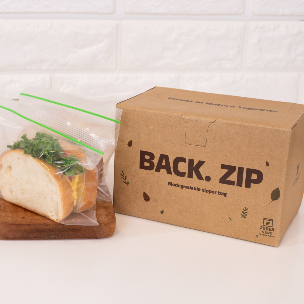 윌백 지구를 위한 생분해 지퍼백 BACK ZIP L(대형), 100매, 1개 - 상세 이미지 3