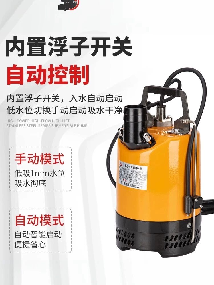 저수위 모터 양수기 침수 수위 배수펌프 대비 워터 해수 전용 펌프 SPD-370W 밸브 220V - 상세 이미지 3