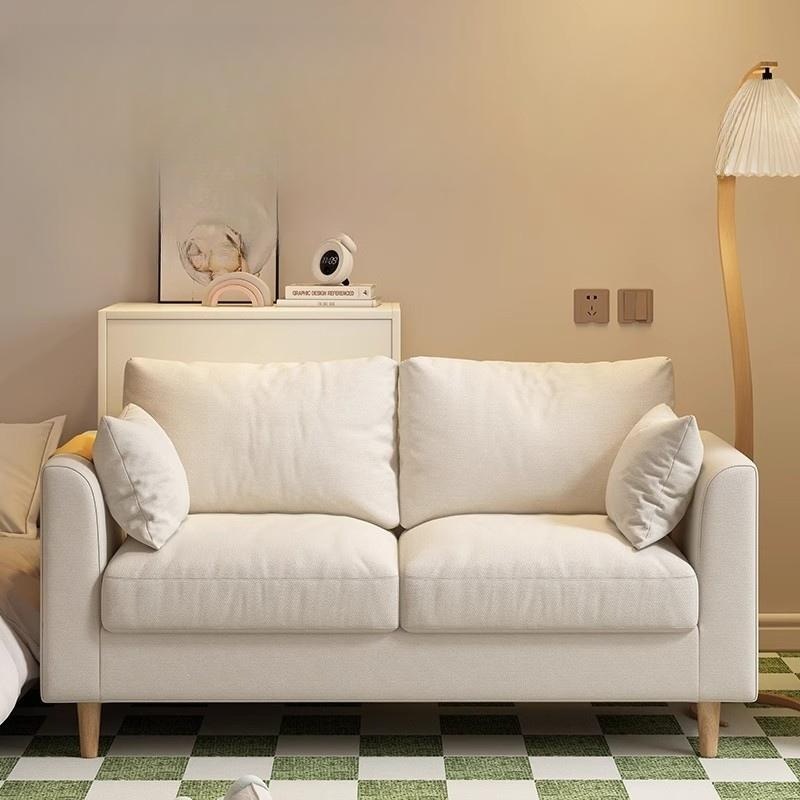 패브릭 원룸소파 의자 거실 모텔 작은집 미니멀 작은쇼파 화이트 스펀지 73x65cm 베개 - 상세 이미지 3