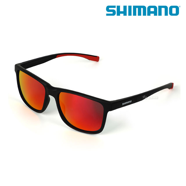시마노 SUNSCIMITAR 편광 선글라스 낚시 레드 미러 매트블랙 안경 - 상품 이미지