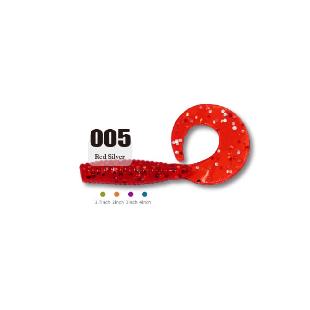 캣츠크로우 씨그럽 우럭웜 광어캐스팅 배스웜 005 레드 실버, 5cm(2인치) - 상세 이미지 2