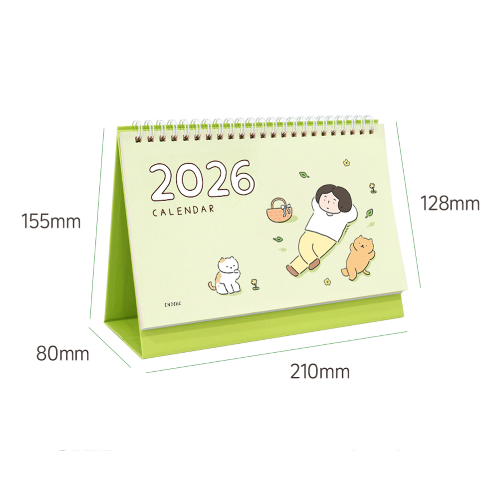 2026 탁상달력 귀여운 일러스트 책상 꾸미기 26년 데스크 캘린더 미니 달력 - 상세 이미지 2