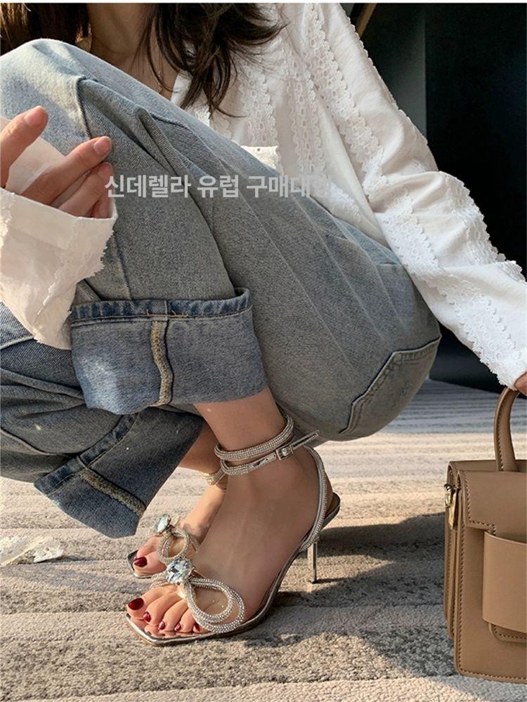 슬리퍼 구두 화려한 뮬블로퍼 샌들 여성블로퍼 1 실버 하이힐 34 - 상세 이미지 2