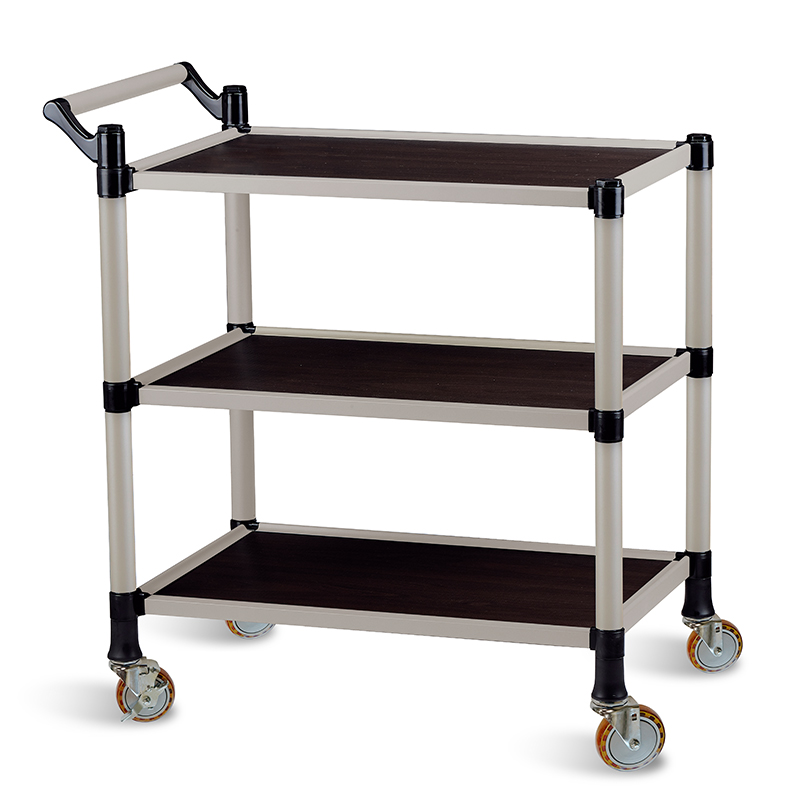 월드센스 서빙카트 식당카트 업소용 우드 일반형 3단 중 오레건월넛