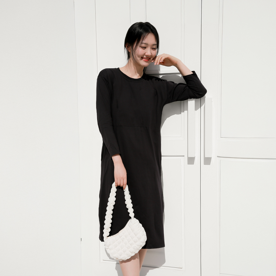 라이프롬 티안나 롱슬리브 원피스 노브라 노브라티 여자 원피스 제품 이미지