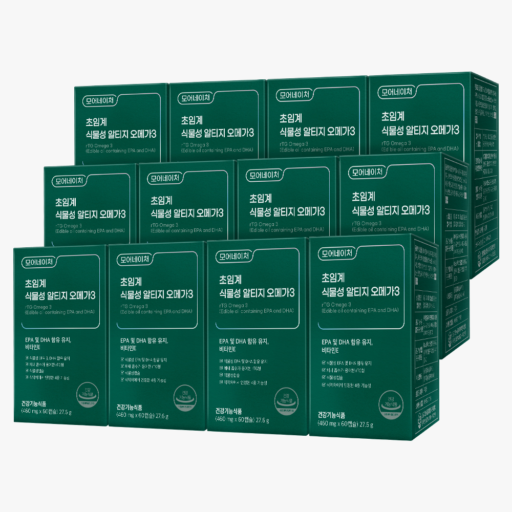 모어네이처 초임계 식물성 알티지 오메가3 rTG EPA DHA 임산부 60캡슐, 12개