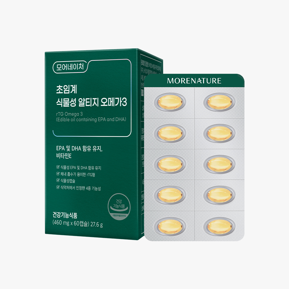 모어네이처 초임계 식물성 알티지 오메가3 rTG EPA DHA 임산부 60캡슐, 1개