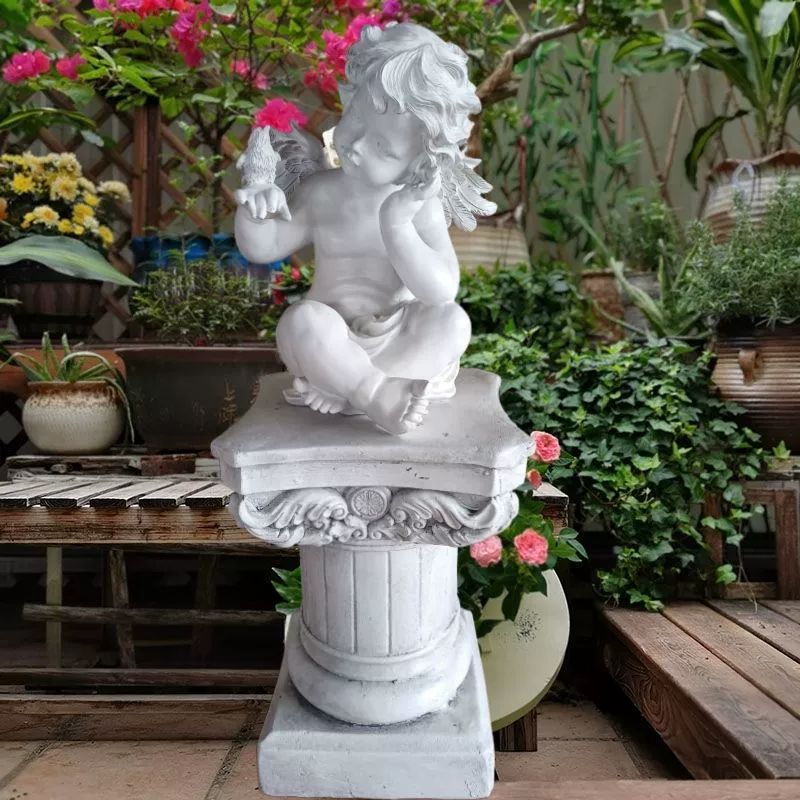 아기천사 조각상 유럽 촬영 석상 천사 빈티지 가드닝 장식품 발코니 마당 엔젤 33cm - 상세 이미지 4