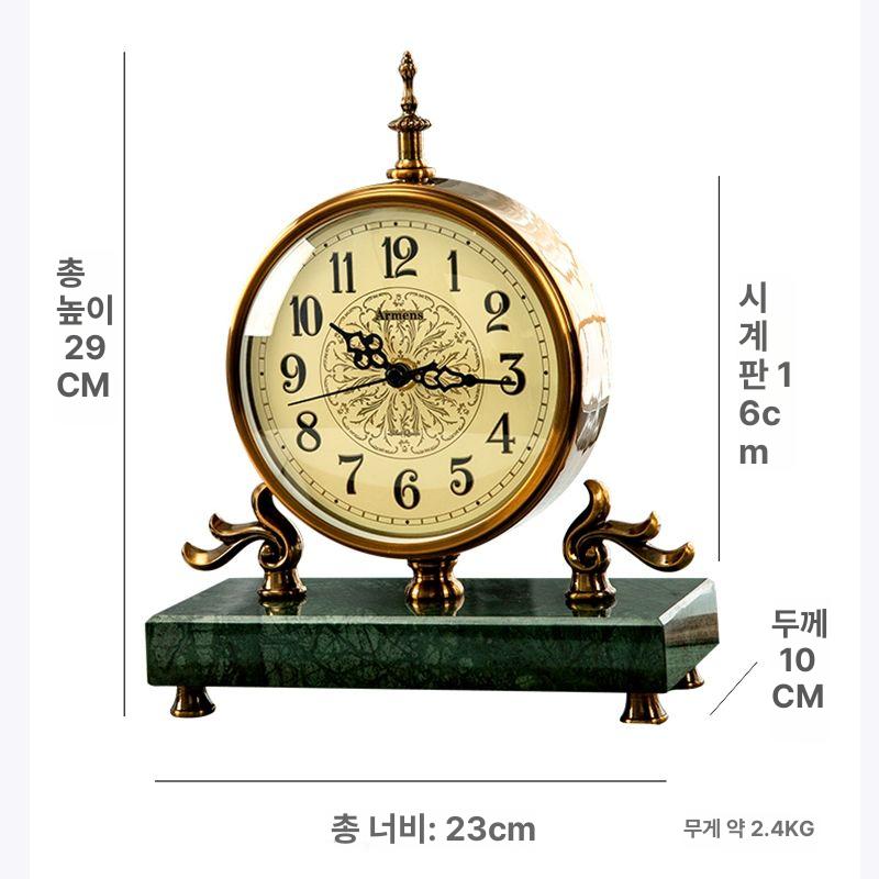 북유럽 인테리어 거실 여인 복고풍 사슴 럭셔리 머리 대형 벽걸이 현관 짙은 녹색 대리석 받침대 무소음 운동 - 상세 이미지 4