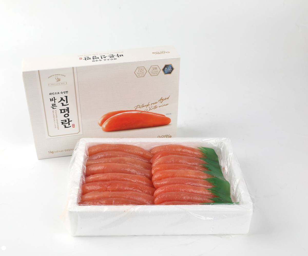 [선물포장 포함] 저염 명란젓 아질산나트륨무첨가 백명란 와인숙성 정란 젓갈 바른신명란 1kg, 2개 - 상세 이미지 2