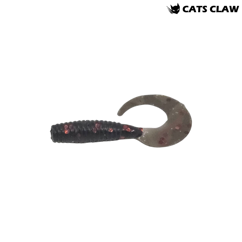 캣츠크로우 씨그럽 우럭웜 광어캐스팅 배스웜 007 블랙 레드, 5cm(2인치) - 상품 이미지