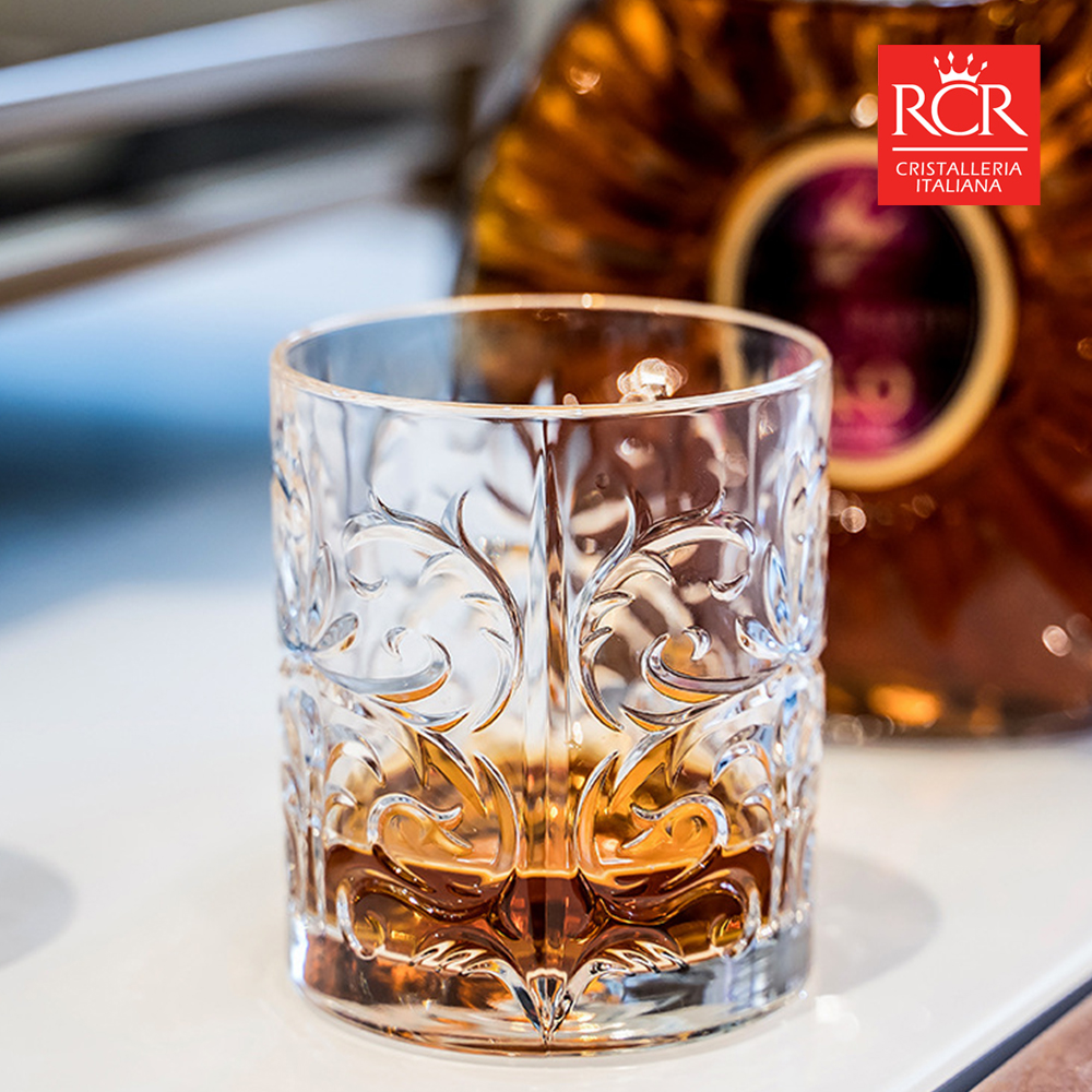 RCR 크리스탈 위스키잔 고급 술잔 선물세트 6P 340ml, 6개, 타투 언더락잔