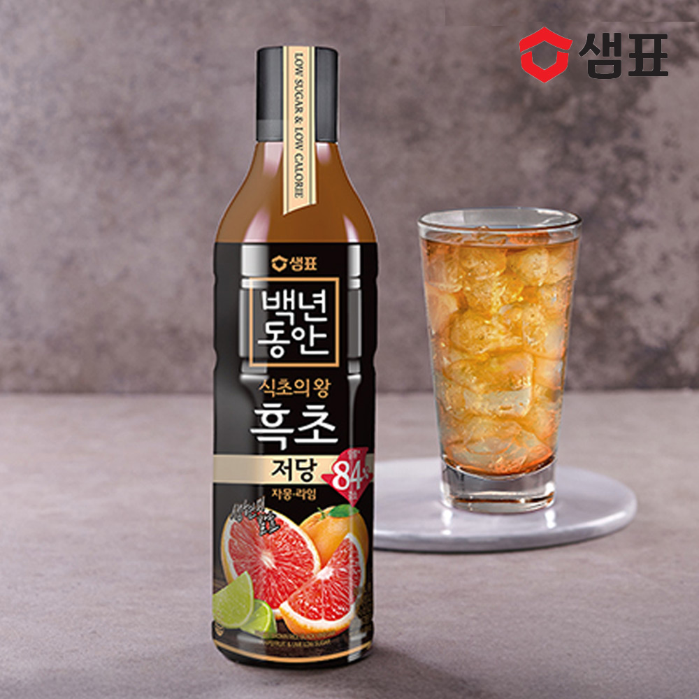 샘표 백년동안 흑초 저당 2종 900ml 2+1병 /식초 복분자 자몽라임 - 상세 이미지 3