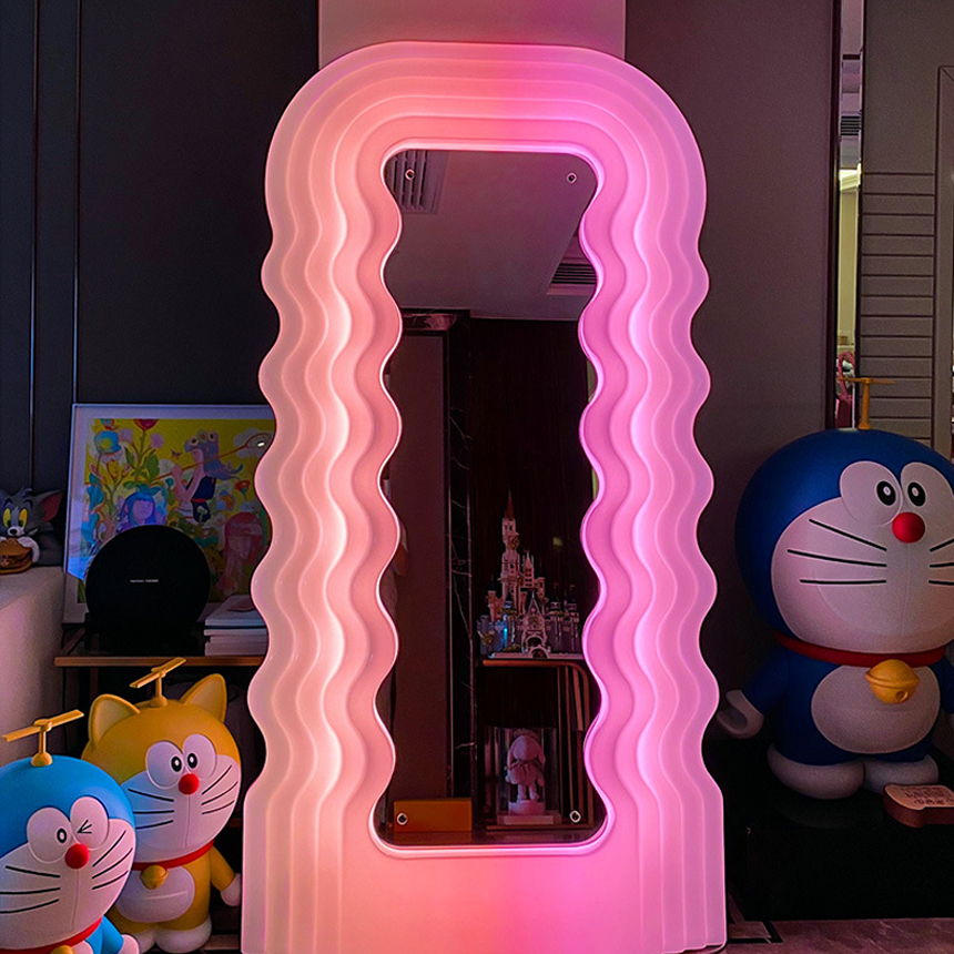 폴트로노바 LED 스탠드 울트라프라골라 전신 현관 물결 거울 단색 3color