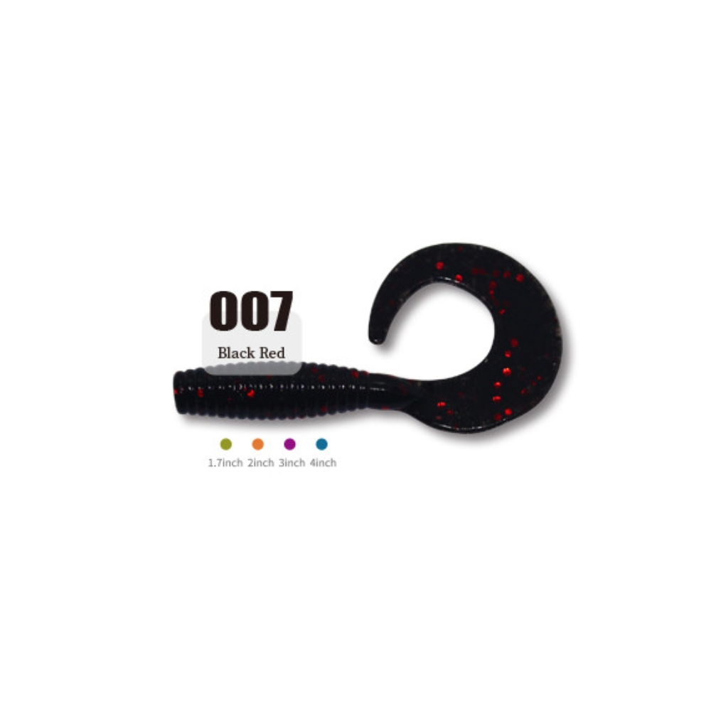 캣츠크로우 씨그럽 우럭웜 광어캐스팅 배스웜 007 블랙 레드, 5cm(2인치) - 상세 이미지 2