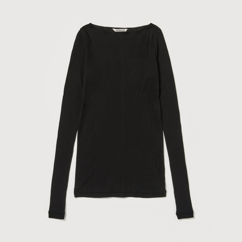 오라리 우먼즈 긴팔티 SUPER HIGH GAUGE SHEER RIB BOAT NECK L/S TEE - 상세 이미지 4