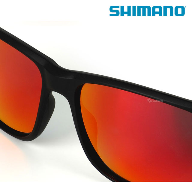 시마노 SUNSCIMITAR 편광 선글라스 낚시 레드 미러 매트블랙 안경 - 상세 이미지 2