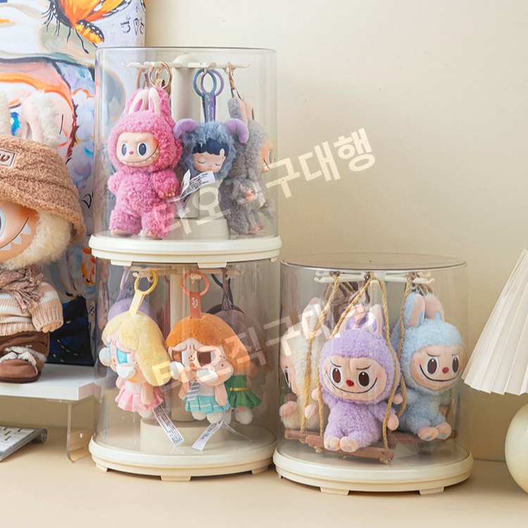 라부부진열장 키링 케이스 수납함 아크릴 장식장 보관 소품 투명 피규어 보호케이스 - 상품 이미지