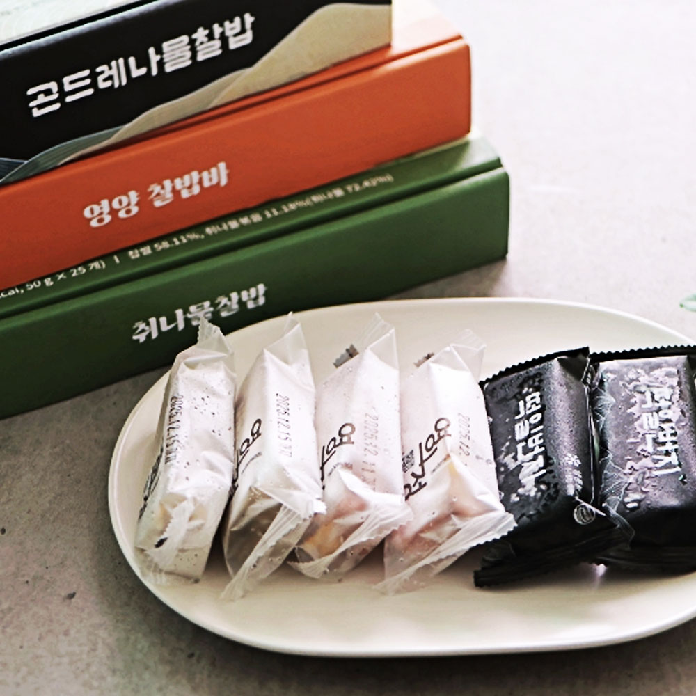나물명인 영양찰밥 나물찰밥바 25개입 전자레인지 30초완성 초스피드 한끼간편식 - 메인 이미지