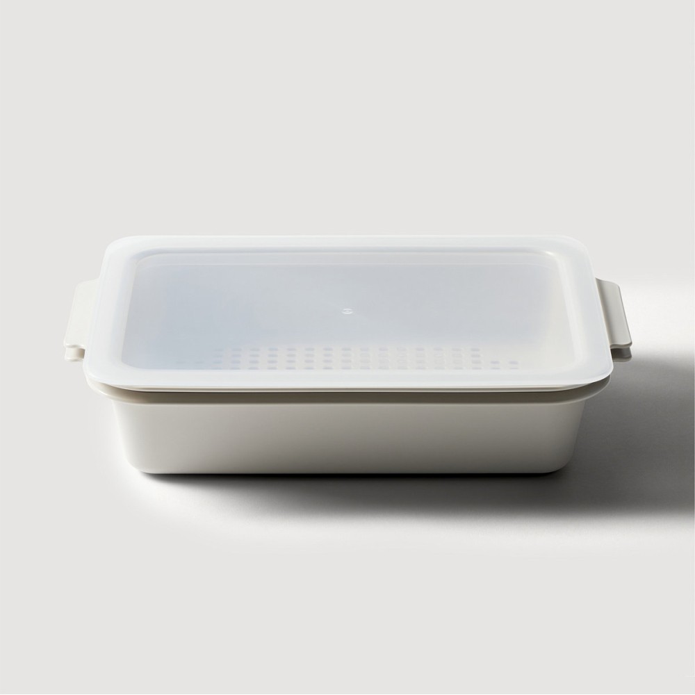 [JAJU/자주] 뚜껑이 있는 직사각 채반 세트_28.8X18.7CM - 상세 이미지 5