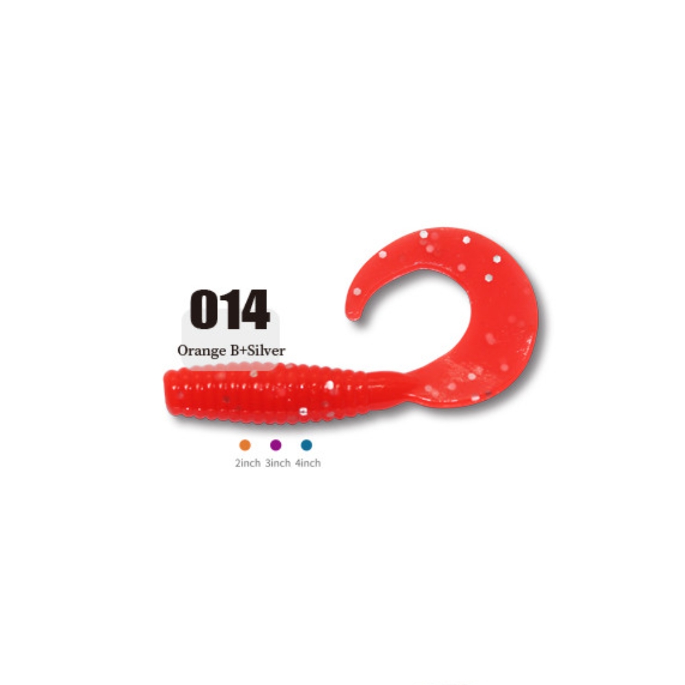 캣츠크로우 씨그럽 우럭웜 광어캐스팅 배스웜 014 오렌지 B 실버, 7.6cm(3인치) - 상세 이미지 2