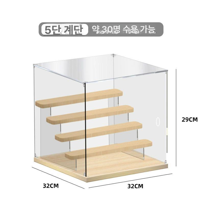 투명 아크릴 피규어 진열대 정리함 보관함 전시 전시장 특가 2열 계단식 3단 파노라마 수납함 - 상세 이미지 3