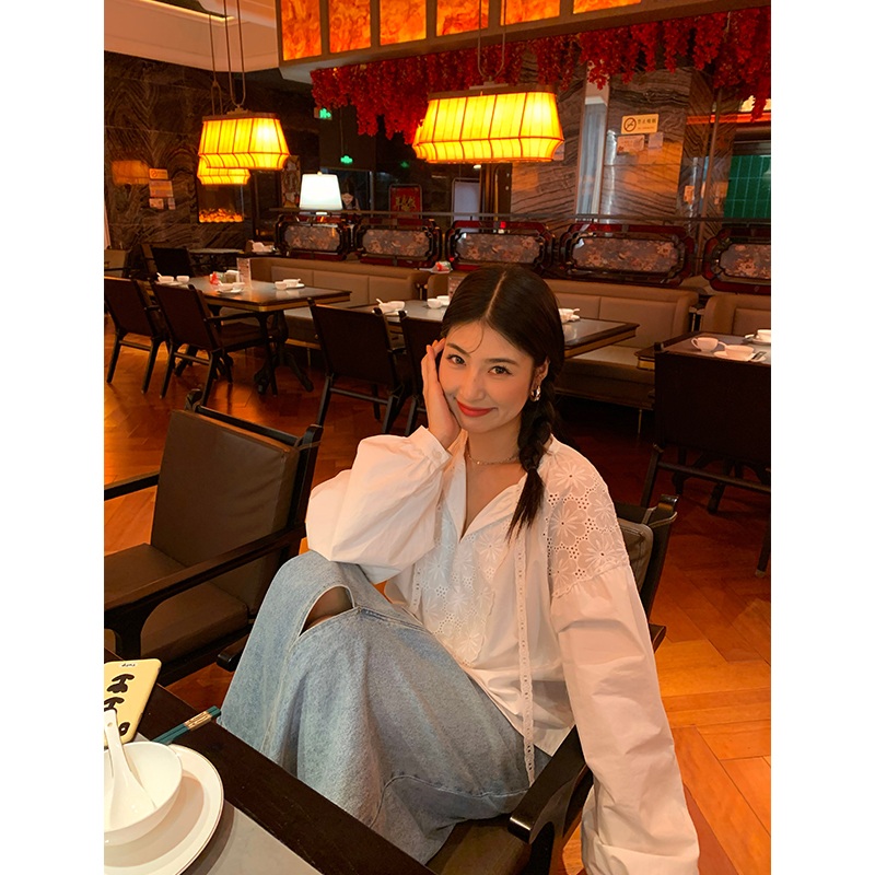 오버핏 앞트임 롱연청데님스커트 핑크주머니포인트 A라인 봄 가을 힙한 느좋 감성 디자인 - 상세 이미지 3