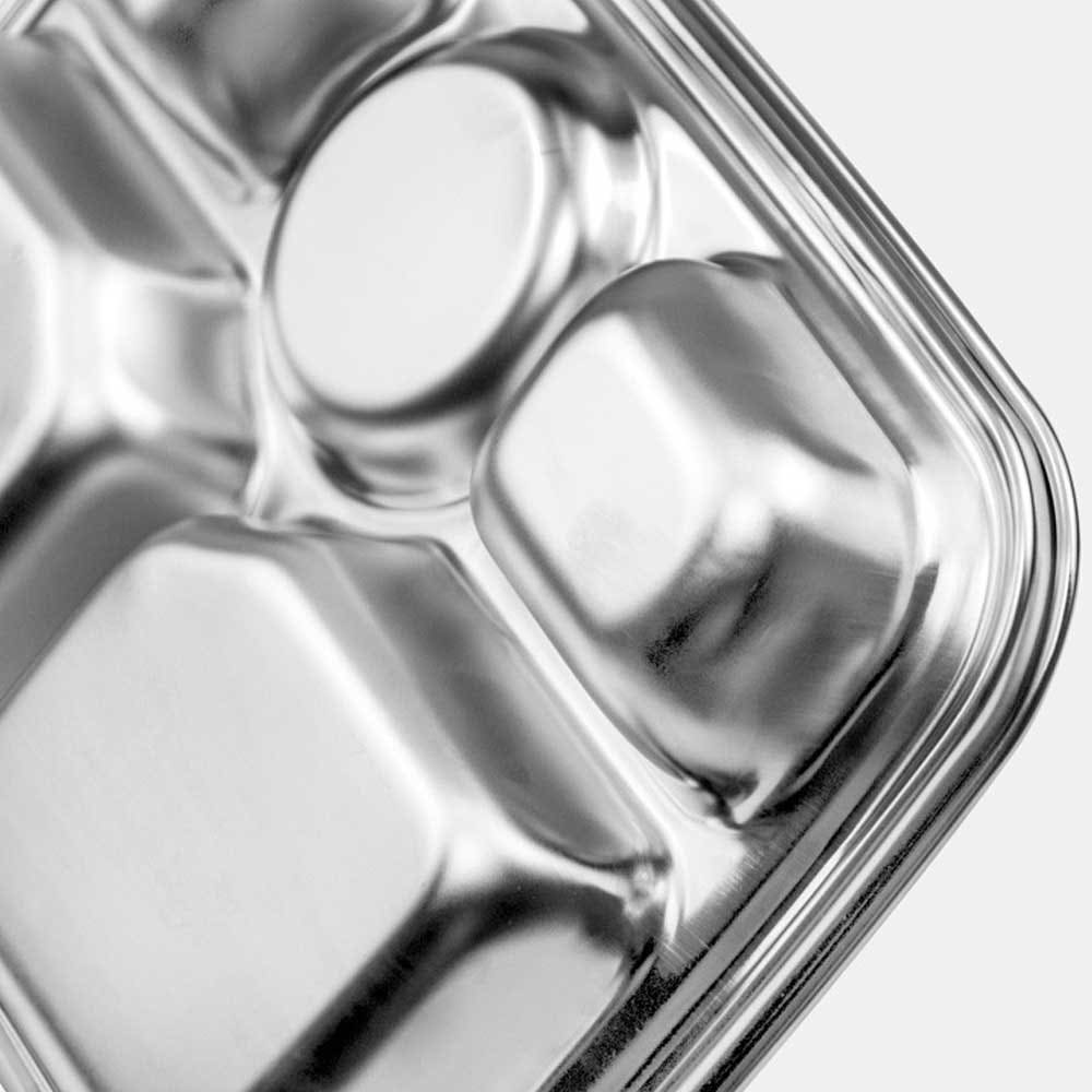 키친유 유아 304 스텐 5구 식판 도시락 흡착판 세트 뚜껑식판 이유식 식기 어린이집 준비물