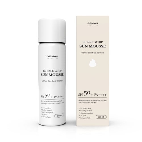 (SPF50+/PA++++) 지니안 버블 휩 선 무스 바디겸용 백탁없는 물광 수분선크림 100ml, 1개 - 상품 이미지
