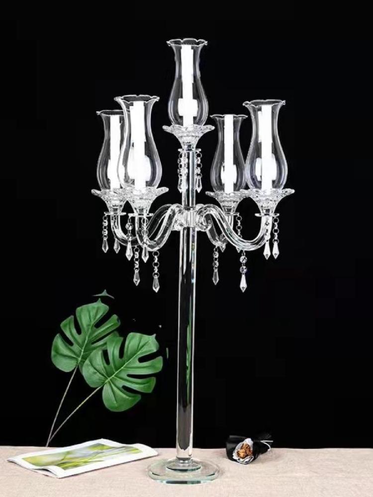 엔틱 투명 빈티지 촛대 홀더 YX-036G/50cm - 상세 이미지 2