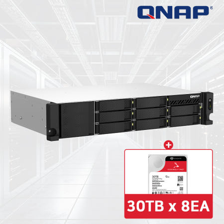 QNAP QNAP TS-873AeU-RP-4G NAS 8베이 아이언울프프로 240TB [30TBx8] HDD 포함