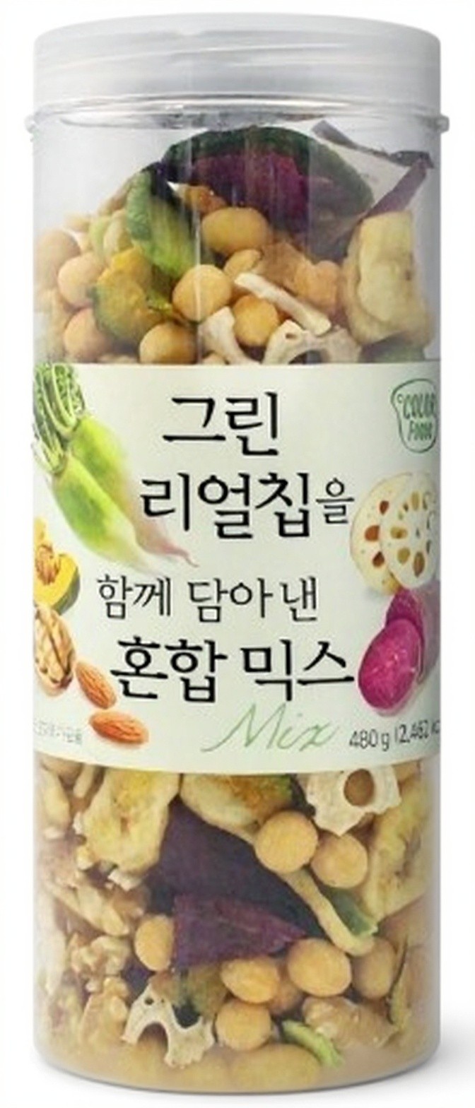 선명농수산 그린리얼칩을 함께 담아낸 혼합믹스 영양간식 술안주 가정용 480g, 12개 - 메인 이미지