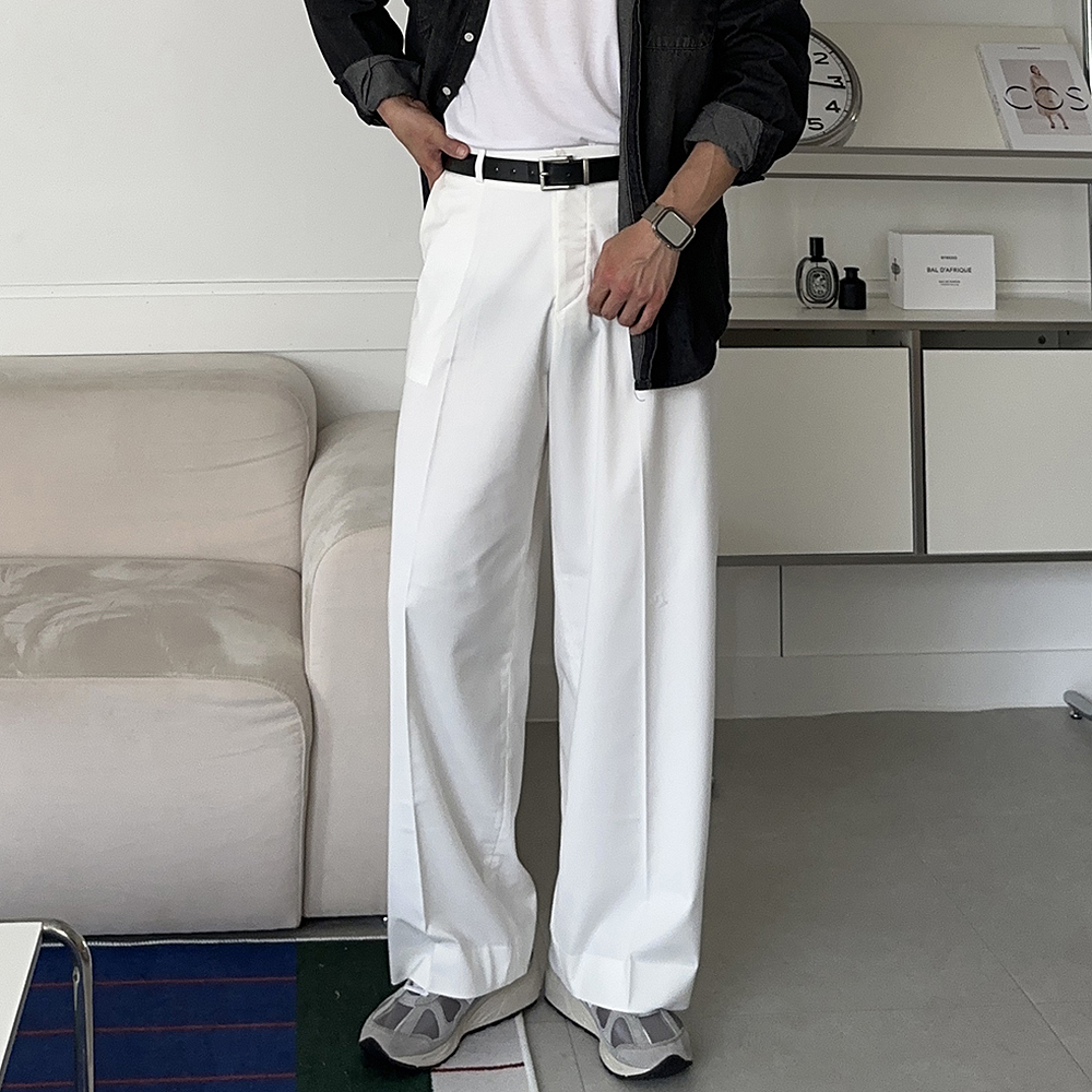 남자 슬랙스 나일론 바지 밴딩 팬츠 남자 와이드슬랙스 - 상품 이미지