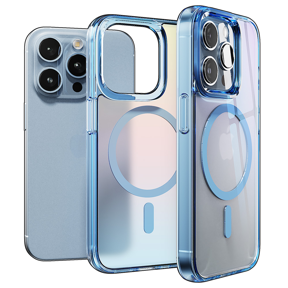 빅쏘 띠부띠부 컬러 범퍼 맥세이프 케이스 블루, 아이폰15 프로