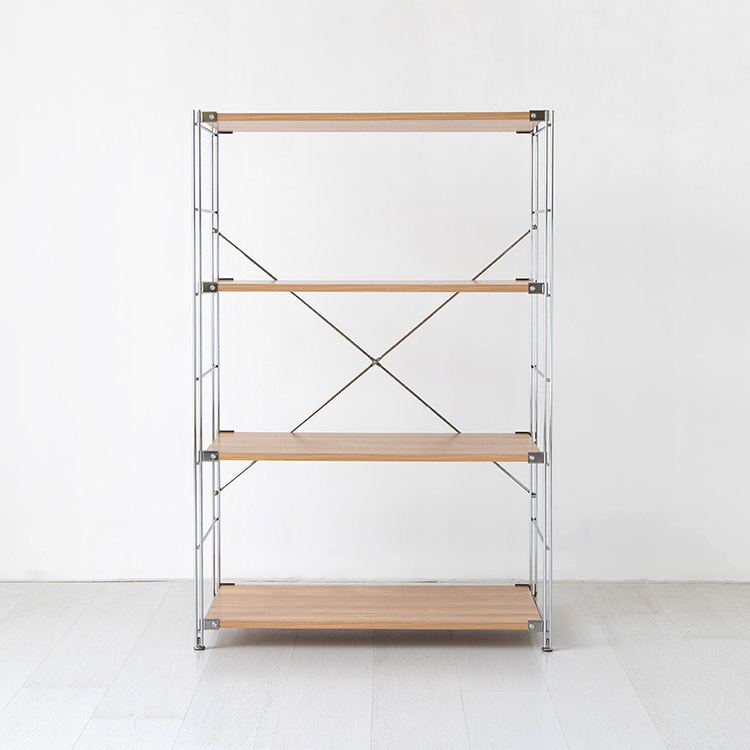 CHAKOC 선반 850 넓은 850x420x1200mm, 4단, 내추럴 0099.3614