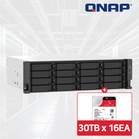 QNAP TS-1673AU-RP-16G NAS 12베이 아이언울프프로 480TB [30TBx16] HDD 포함