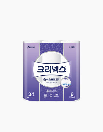 크리넥스 3겹 순수소프트 퀼트 화장지 25mX9롤