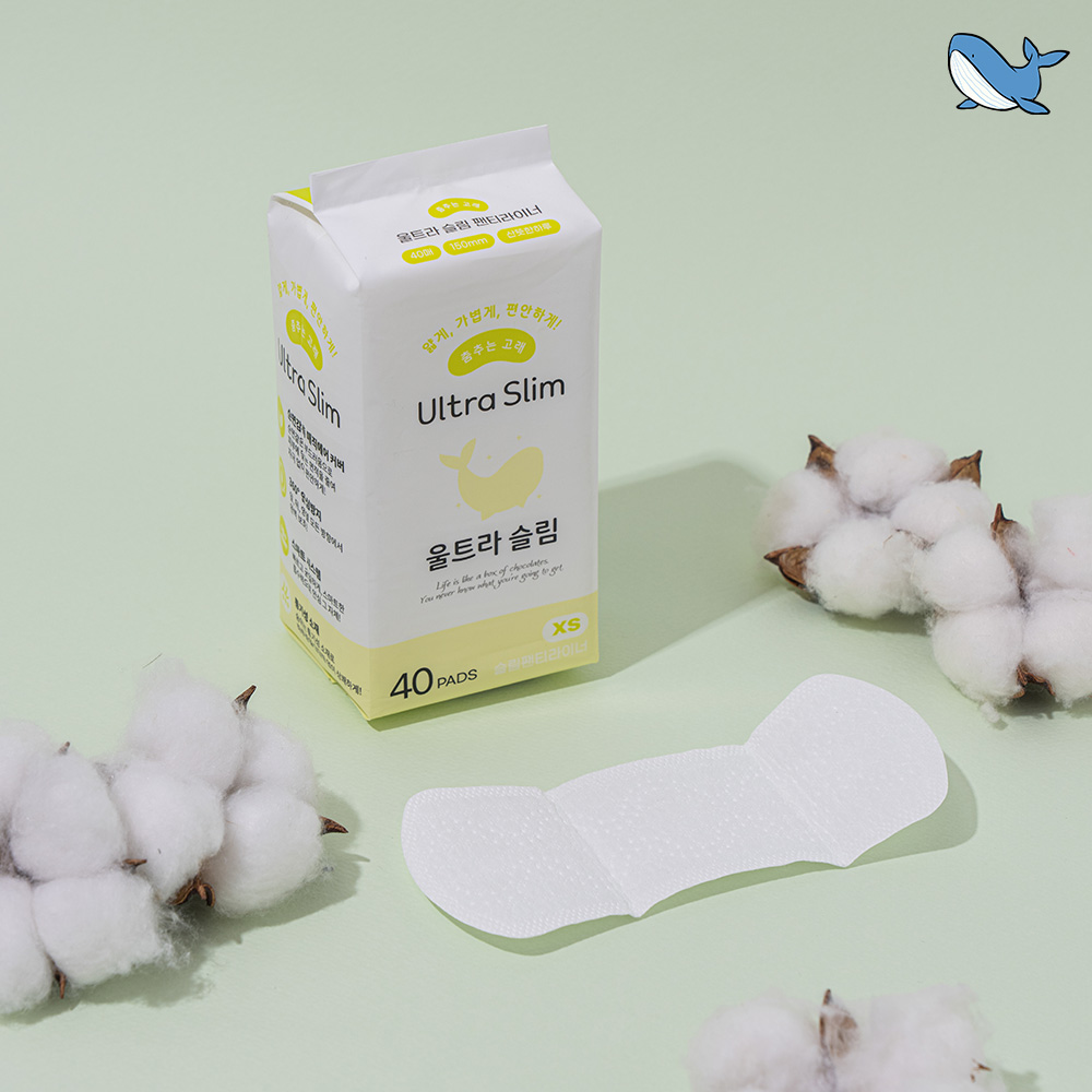 춤추는고래 밀림없는 날개형 롱 팬티라이너 20Px5팩 /100매, 소형생리대 겸용