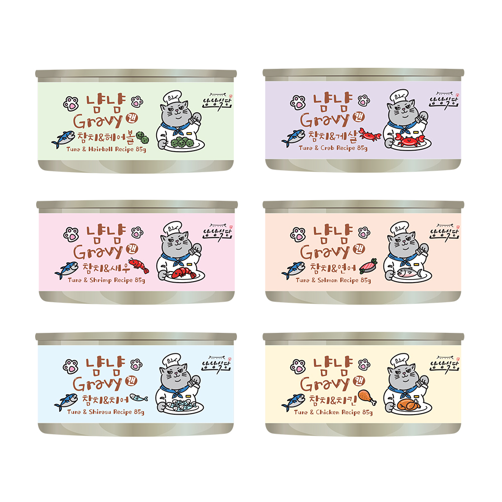 냥냥식당 냠냠 그레이비 고양이캔 콤보(6종 4개씩), 85g, 24개 - 상세 이미지 3