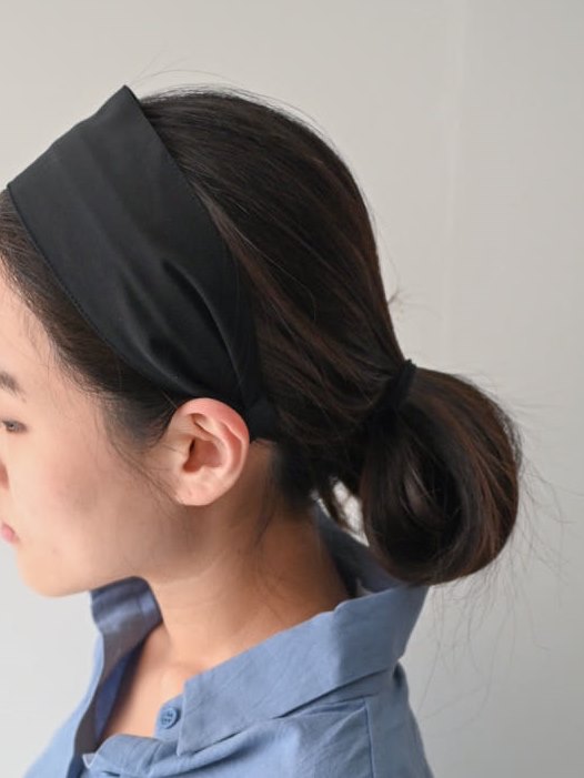나일론 무광택 폴리 와이드헤어밴드 넓은머리띠 고급원단 심플 무지 귀안아픈 - 상세 이미지 3