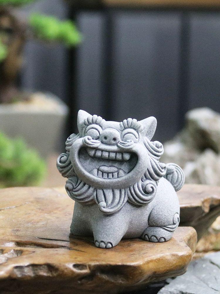 돌 장식인형 조각상 조경 풍수 마당 여신상 조각품 모형작은북사자한쌍 - 상세 이미지 5