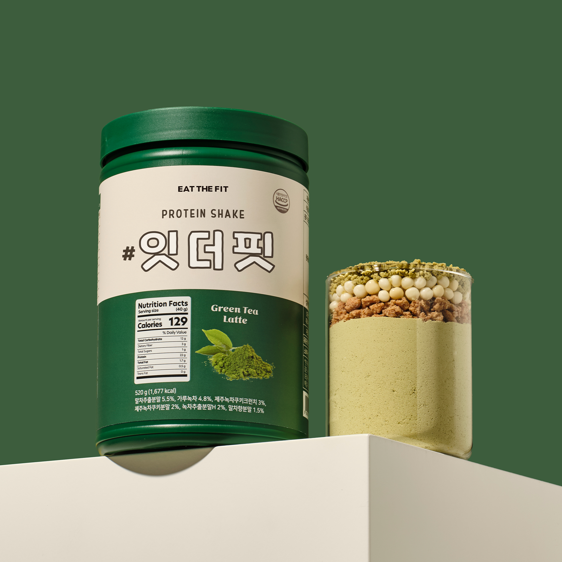 잇더핏 단백질 쉐이크 한끼 식사대용 대용량 녹차라떼, 520g, 1개