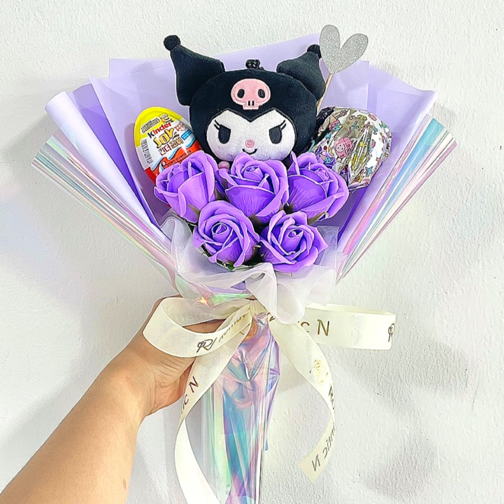 인형꽃다발 쿠로미 시나모롤 티니핑 산리오 졸업 어린이선물 캡슐토이 킨더조이 오로라포장 - 상세 이미지 4