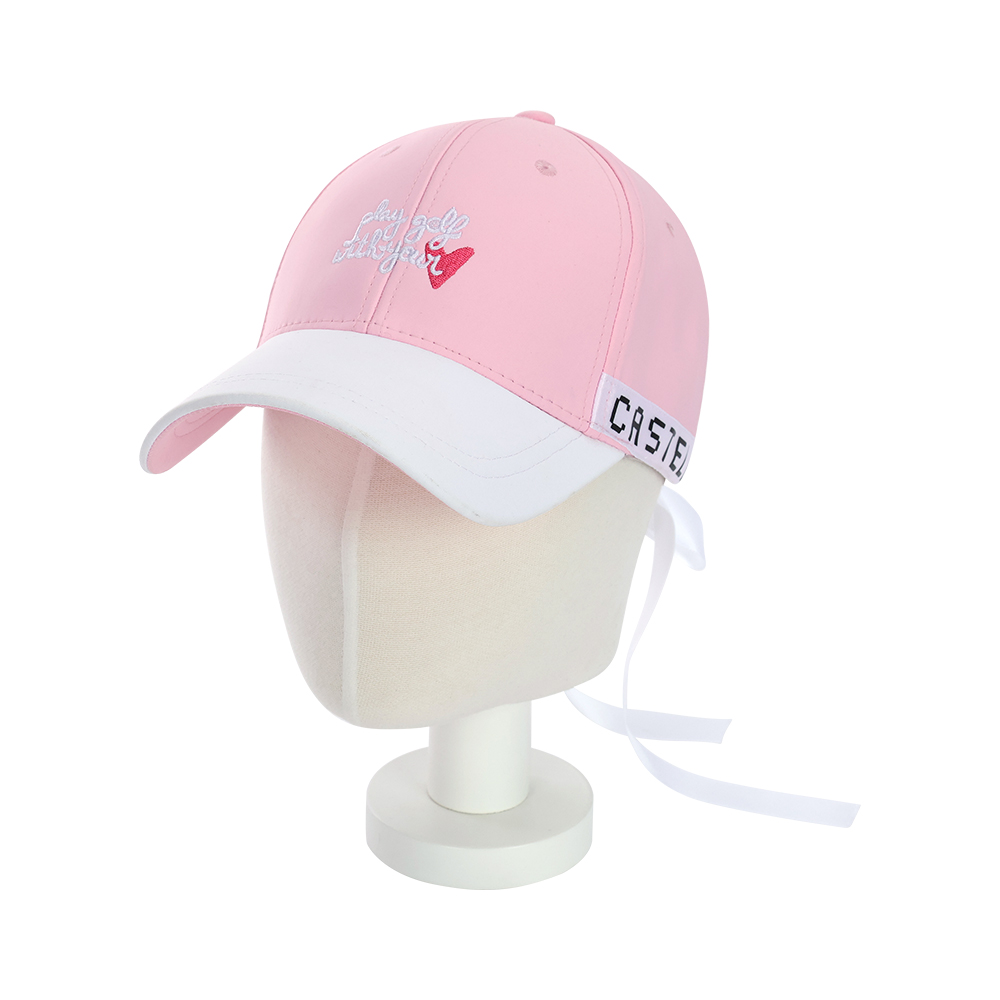 까스텔바작 골프 레터링 볼캡 CSW-223 스포츠 로고 리본 모자 핑크, 여성용 - 상품 이미지