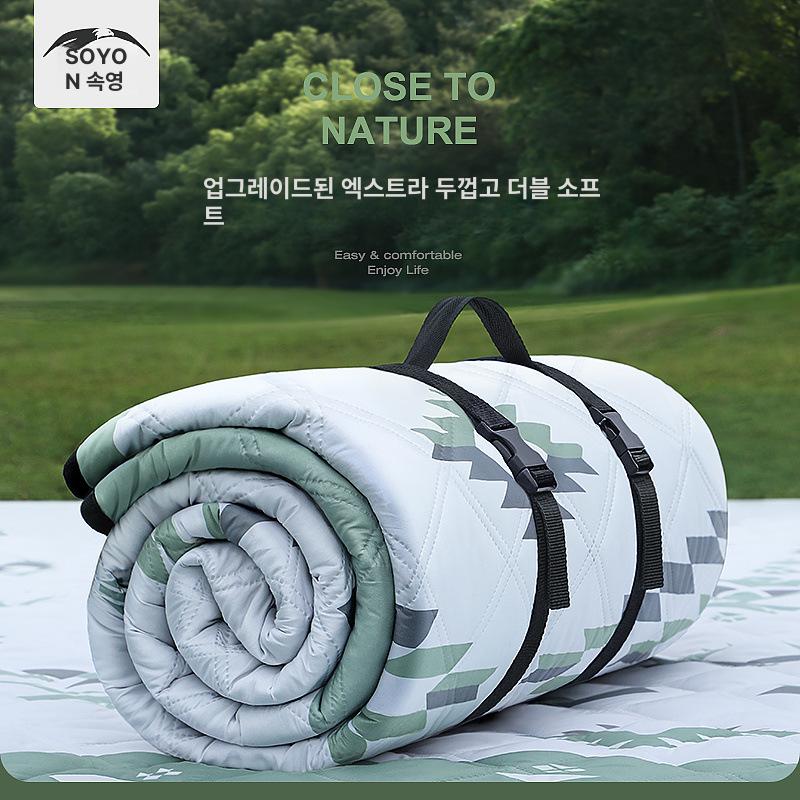방수 매트 캠핑 텐트 바닥 잔디 휴대용 야외 돗자리 초음파 초두께 열대 녹색 두께약8mm 3mx2m - 상세 이미지 2
