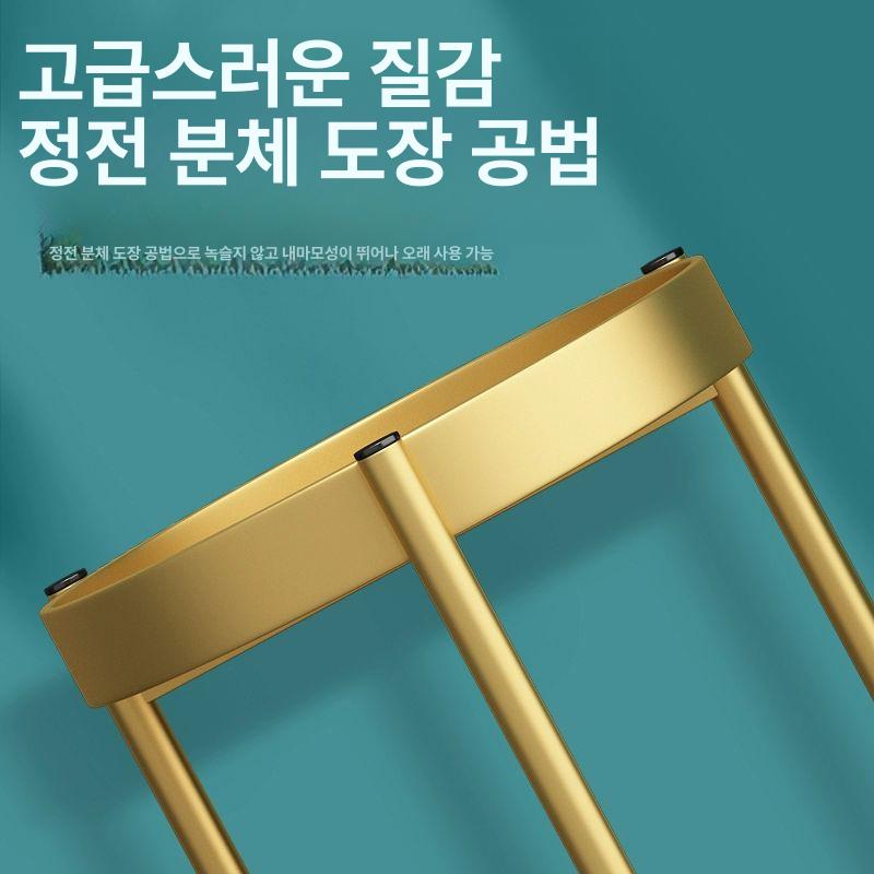 철제 높은 화분 선반대 철재 화초 거실정리대 식물 직경 30x높이 90 골드 - 상세 이미지 5