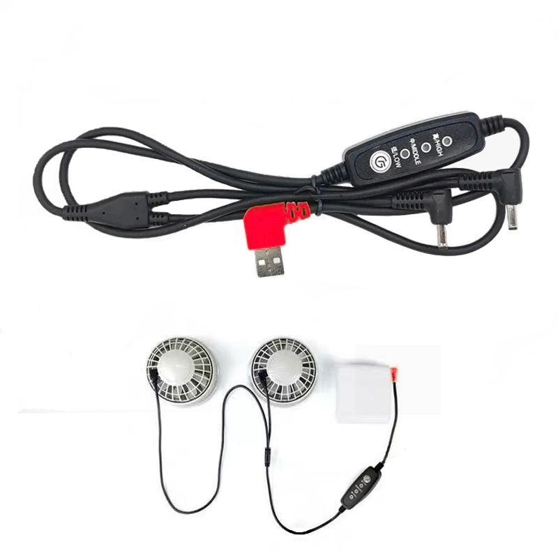 선풍기 조끼 쿨링 패키지 의상 충전기 USB 현장 작업복 DC3.8 3Way 케이블 - 상품 이미지