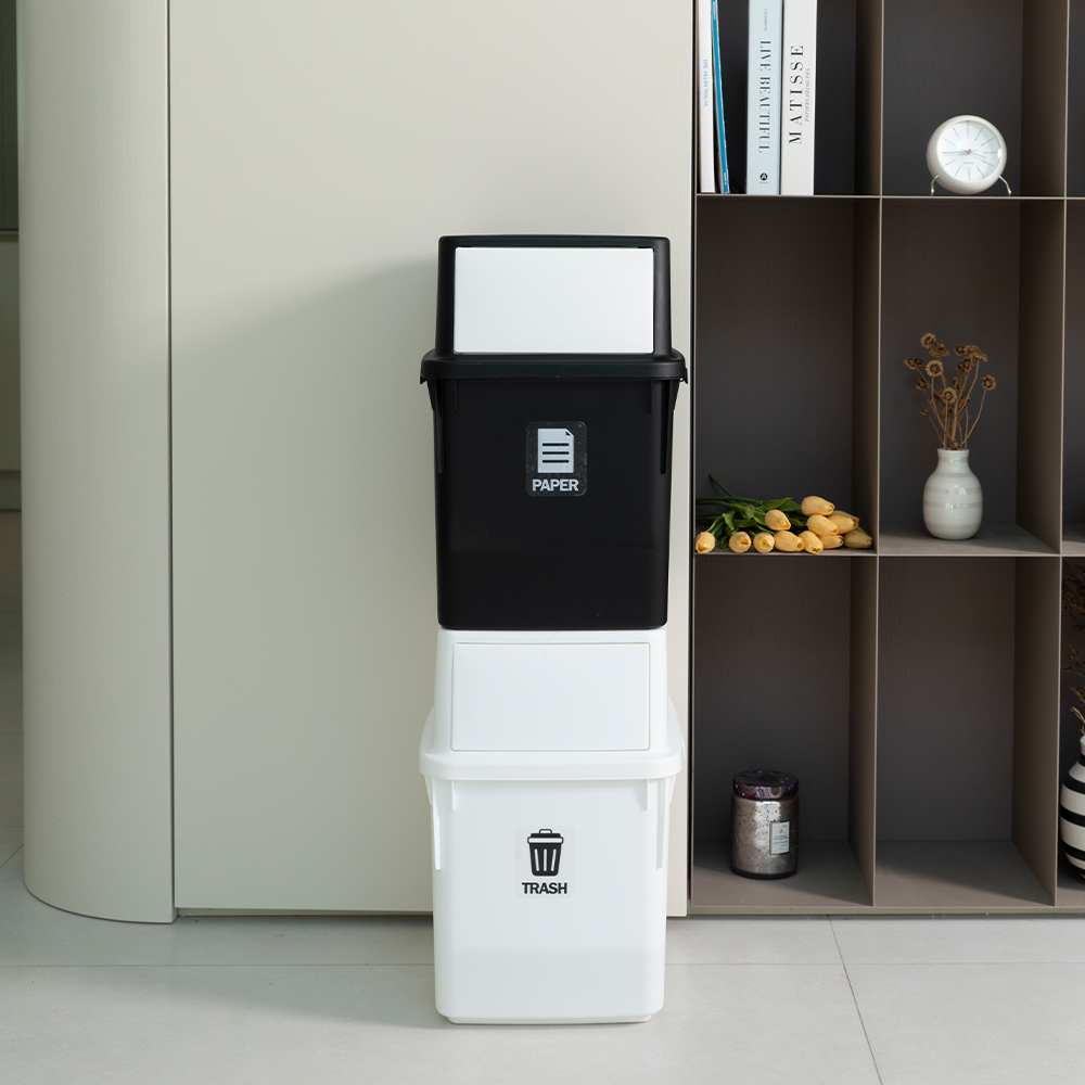 [도착보장] 컬러빈 가정용 재활용 분리수거함 35L 대용량 쓰레기통 분리수거통