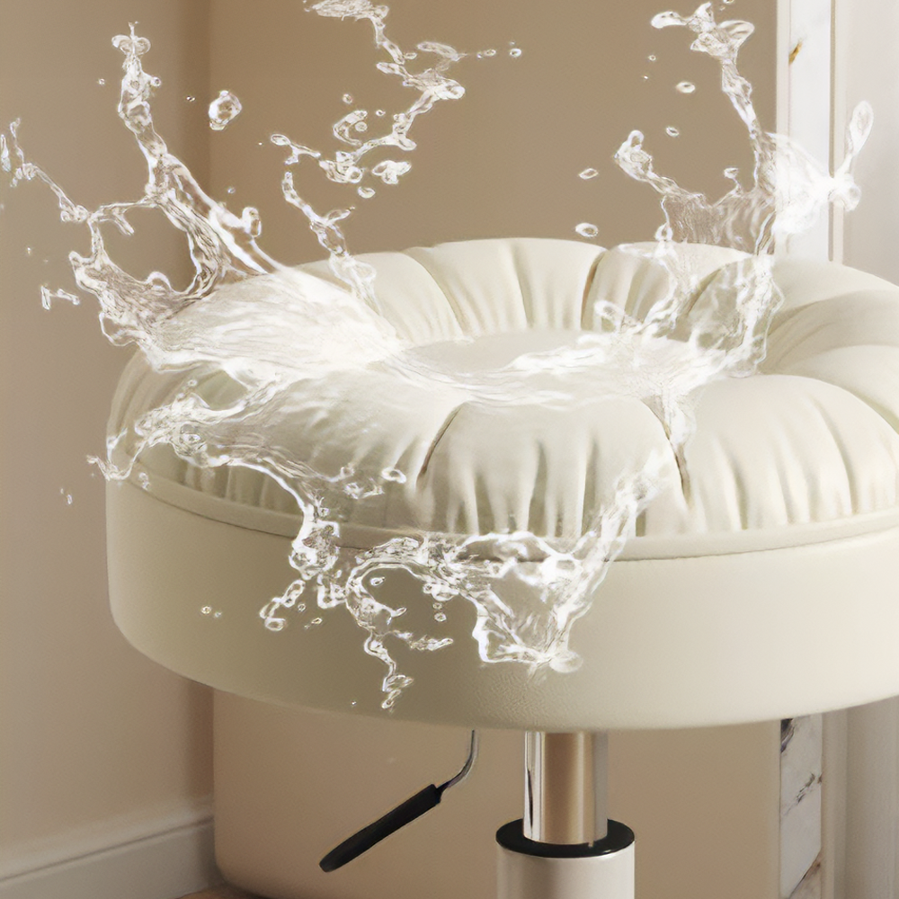 원형 의자 바퀴달린 이동식 미용 보조 화장대 미니 스툴 크림화이트